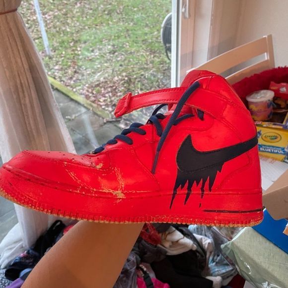 Nike Shoes Nike Customair Forcesdrip Blue And Bright Pink Poshmark